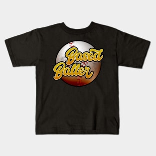 Based Baller Baseball Design Kids T-Shirt